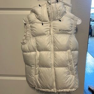 Women’s Columbia Hooded Zip Vest Size Small White Like New